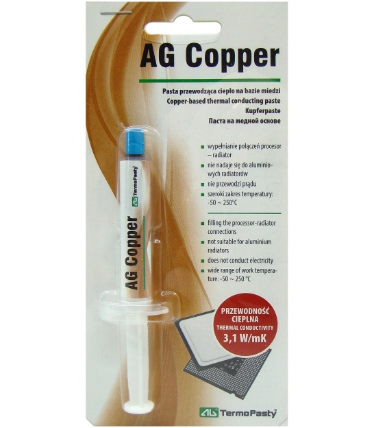 Pasta termoprzewodząca Thermal Copper 1,5ml AG AGT-060