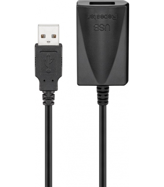 Aktywny przedłużacz USB 2.0 czarny 20m