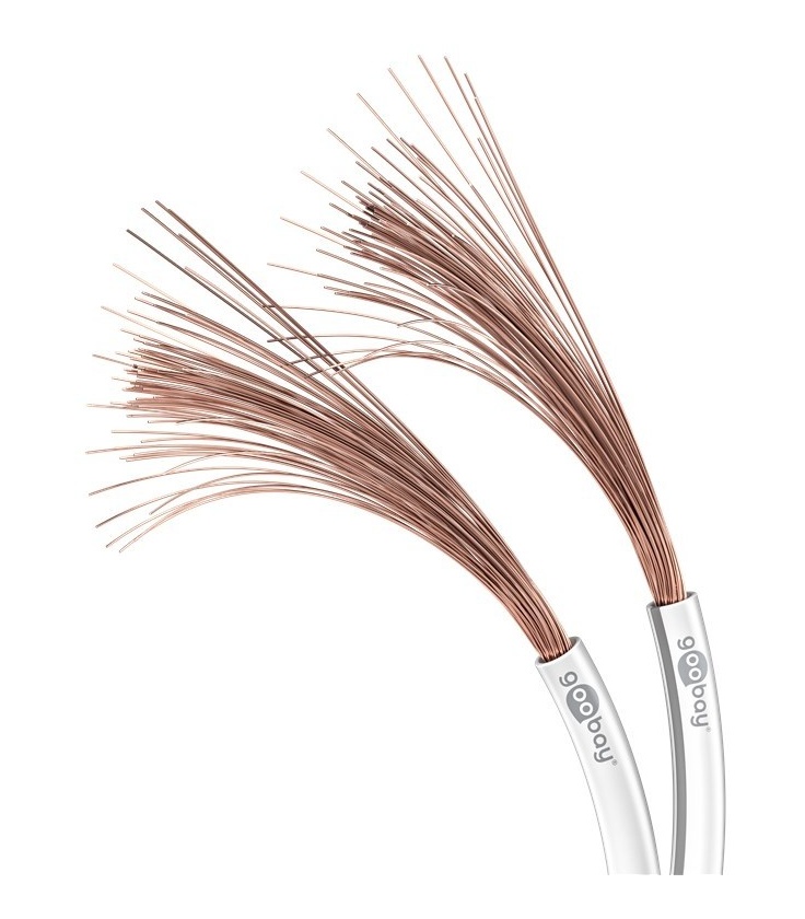 Kabel głośnikowy biały Cu 2x0,35mm2 rolka 50m
