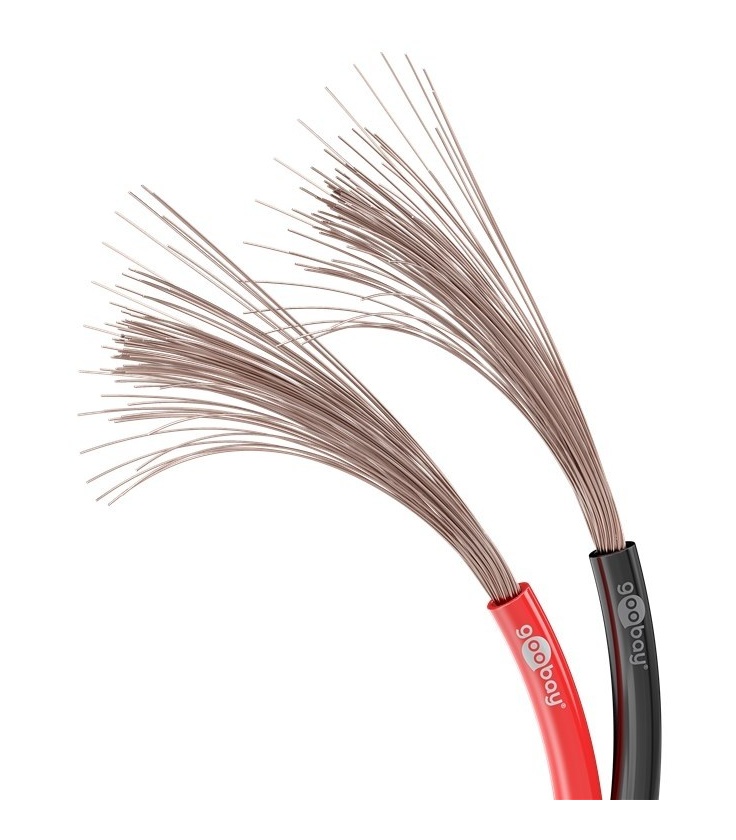 Kabel głośnikowy czarno-czerwony CCA 2x2,5mm2 rolka 50m
