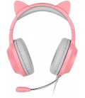 Gamingowe słuchawki nauszne dla dzieci Kruger&Matz model Street Kids Gamer, kolor różowy