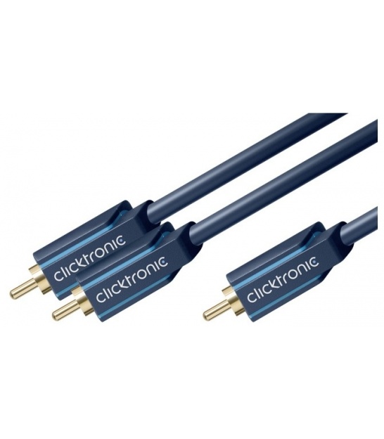 Kabel Y 1xRCA - 2xRCA do subwoofera 15m Clicktronic Casual