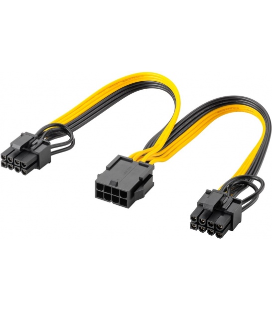 Kabel zasilający komputerowy 8-pinowy żeński do podwójnego 6+2 męskiego dla PCIe