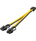 Kabel zasilający komputerowy 8-pinowy żeński do podwójnego 6+2 męskiego dla PCIe