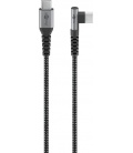 Kabel tekstylny USB-C™ / USB-C™ z metalowymi wtyczkami (wtyk kątowy 90°) 0,5m Goobay