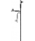 Kabel tekstylny USB-C™ / USB-A z metalowymi wtyczkami (wtyk kątowy 90°) 0,5m Goobay