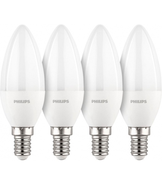 Żarówka LED Philips E14 5W (40W) 2700K  /cena za pudełko 4 sztuki