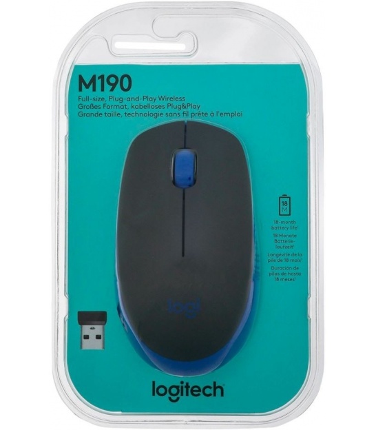 Mysz bezprzewodowa Logitech M190 niebieska