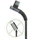 Kabel tekstylny USB-C™ / USB-C™ z metalowymi wtyczkami (wtyk kątowy 90°) 2m Goobay