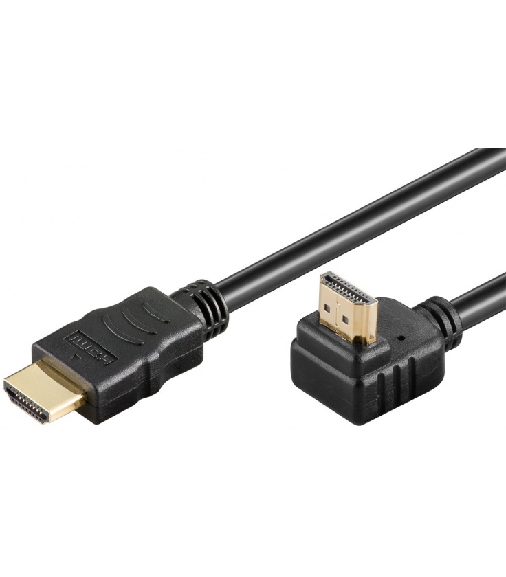 Kabel HDMI-HDMI 2m 2.0 ETHERNET kątowy 90st