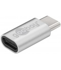 Adapter wtyk USB-C™ / USB 2.0 Micro-B, srebrny