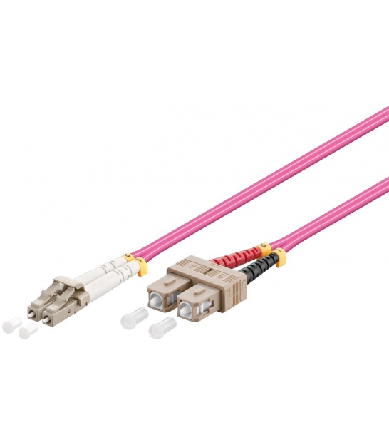 Kabel światłowodowy LC (UPC) / SC (UPC) Multimode (OM4) Fiolet 2m