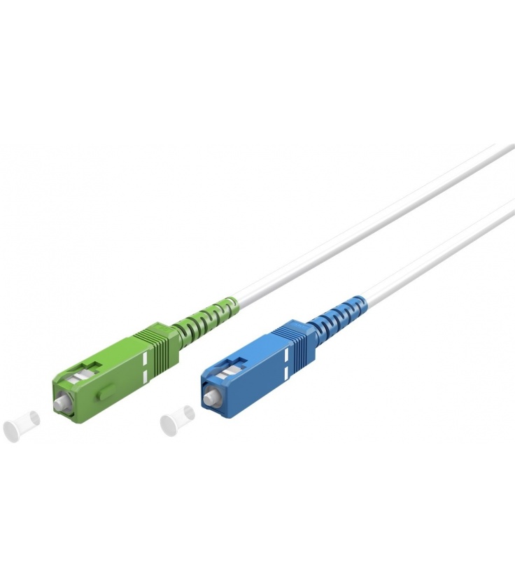 Kabel światłowodowy SC (APC) / SC (UPC) Singlemode(OS2) biały 1m