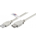 Przedłużacz USB 2.0 wtyk / gniazdo Hi-Speed z certyfikatem USB, 3m Szary