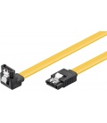 Kabel SATA / SATA 90° 6 Gbit/s z klipsem 0,1m