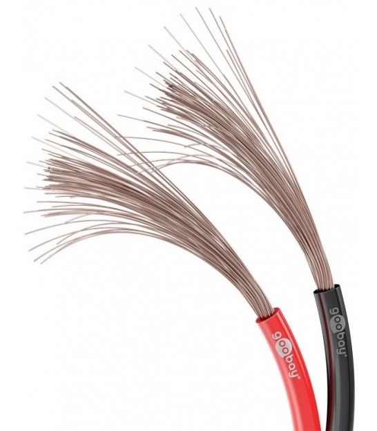 Kabel głośnikowy czarno-czerwony CCA 2x0,75mm2 rolka 50m