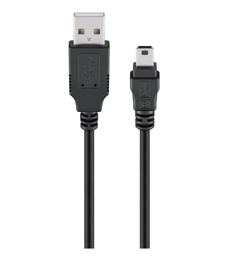 Kabel USB 2.0 wtyk USB / wtyk miniUSB Hi-Speed 3m czarny