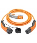 Kabel do ładowania samochodu elektrycznego Typu 2, do 11 kW, 7 m, pomarańczowy