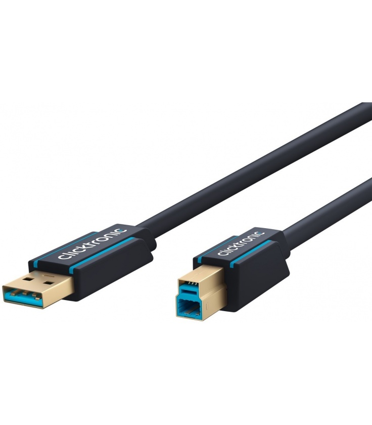 Kabel (do drukarki) USB 3.0 A / B 1,8m Clicktronic 5 Gbit/s