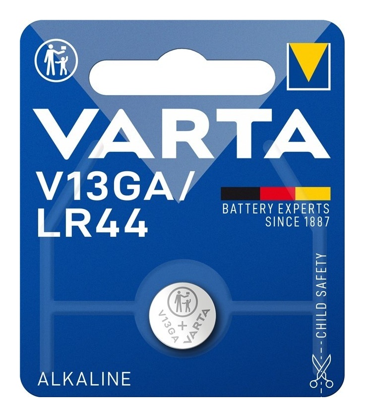 LR44 (V13GA) bateria, 1 szt./blister bateria guzikowa alkaliczno-manganowa, 1,5 V