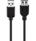 Przedłużacz USB 2.0 Hi-Speed, czarny Wtyk USB 2.0 (typ A) Gniazdo USB 2.0 (typ A)