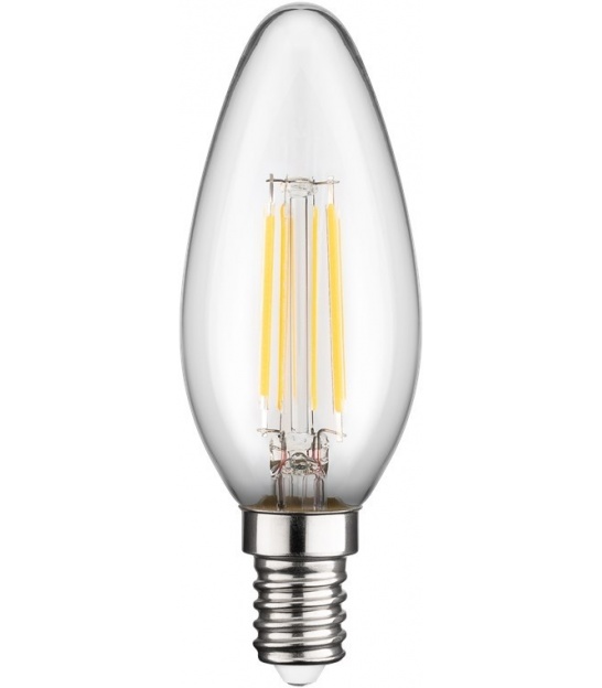 Świeczka LED filament, 4 W trzonek E14, ciepła biel, bez możliwości ściemniania