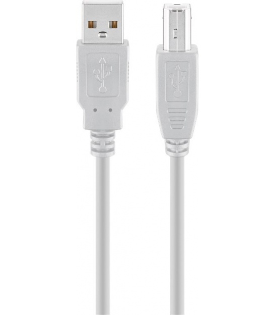 Kabel USB 2.0 Hi-Speed, szary Wtyk USB 2.0 (typ A) Wtyk USB 2.0 (typ B)
