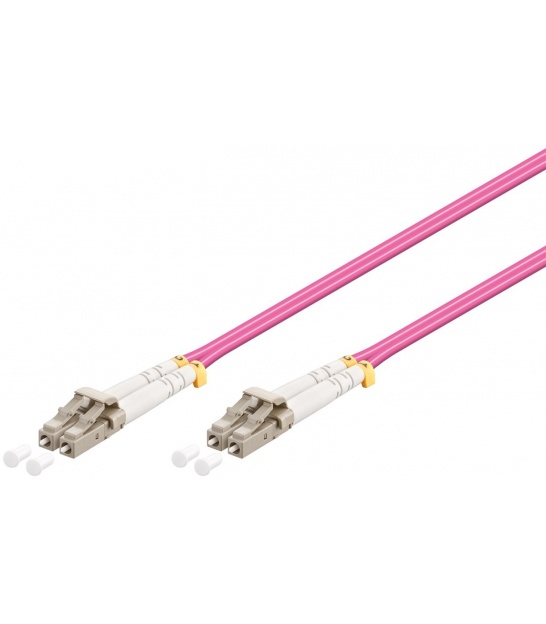 Kabel światłowodowy, Multimode (OM4) Violett światłowód (FOC), Wtyk LC (UPC) Wtyk LC (UPC), powłoka kabla bezhalogenowego 
