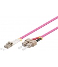 Kabel światłowodowy, Multimode (OM4) Violett światłowód (FOC), Wtyk LC (UPC) Wtyk SC (UPC), powłoka kabla bezhalogenowego 