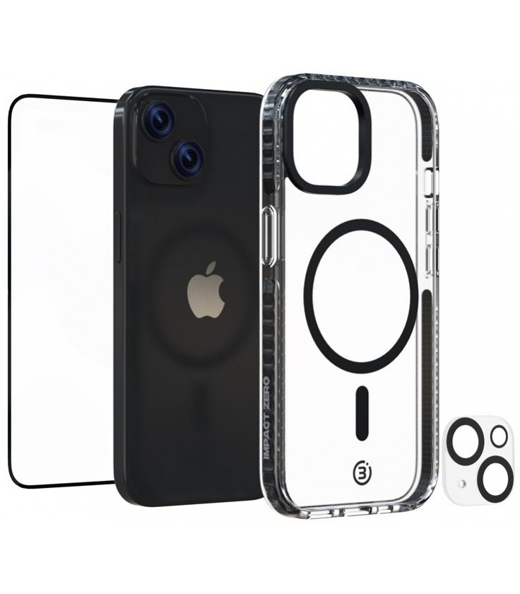 Impact Zero etui na komórkę 3 w 1 zestaw kompatybilny z Apple iPhone 15 Plus, przezroczysty