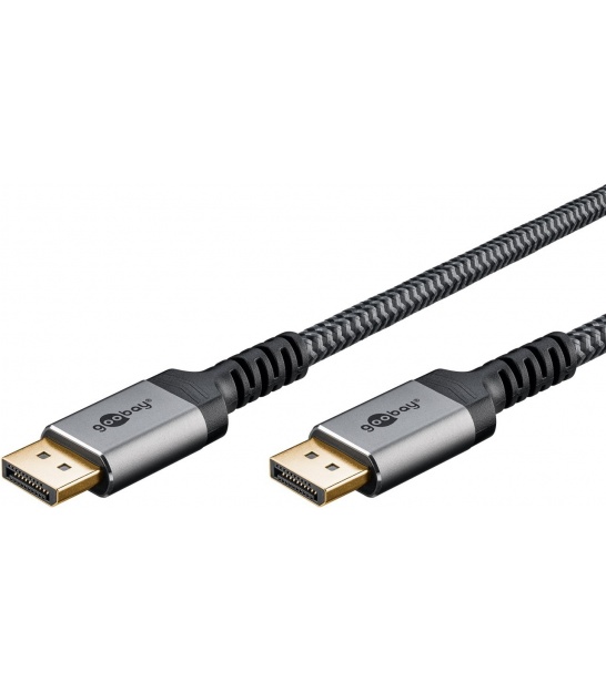 Kabel DisplayPort, DP 1.4, 5 m, Sharkskin Grey Wtyk DisplayPort Wtyk DisplayPort