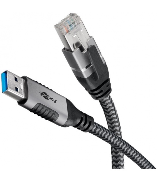 Kabel z wbudowaną kartą sieciową ethernet RJ45 / USB-A 3.0 1Gbit/s 1m