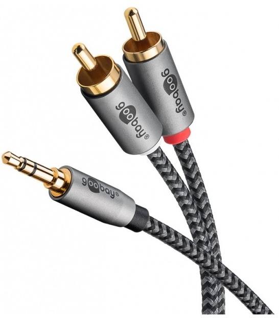 Kabel przejściowy audio AUX, jack 3,5 mm na wtyczkę stereo RCA, 1 m Wtyk jack 3,5 mm (3-pinowy, stereo) 2 wtyczka Cinch (lewy/