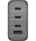 Wieloportowa szybka ładowarka USB-C PD (100 W), czarny 3x porty USB-C PD (Power Delivery) i 1x port USB-A (Quick Charge)