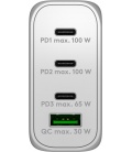 Wieloportowa szybka ładowarka USB-C PD (100 W), biały 3x porty USB-C PD (Power Delivery) i 1x port USB-A (Quick Charge)