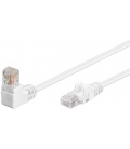 CAT 5e kabel krosowy, 1x 90° kątowy, U/UTP, biały, 0,5 m
