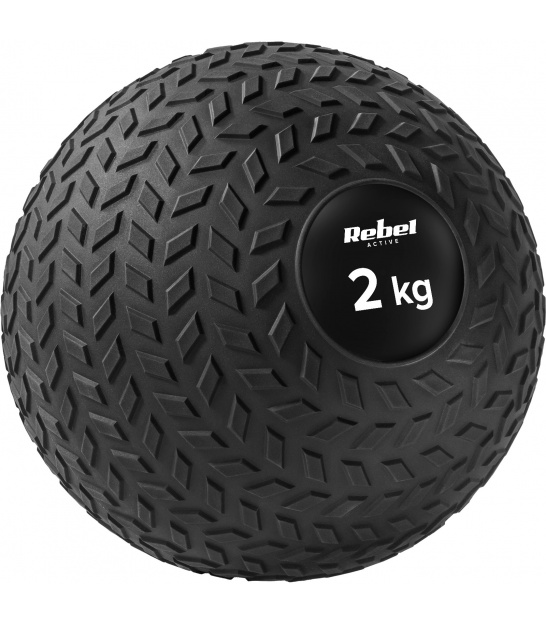 Mała piłka lekarska do ćwiczeń rehabilitacyjna Slam Ball 23cm 2kg, REBEL ACTIVE