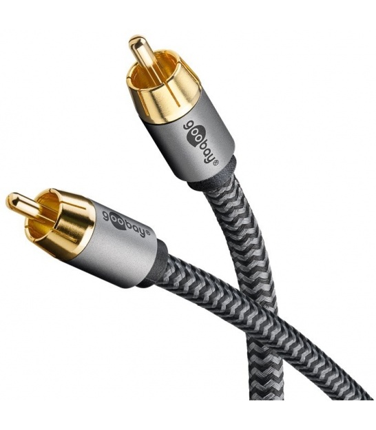 Kabel mono RCA, 5 m Wtyk Cinch (głośnik basowy, środek) Wtyk Cinch (głośnik basowy, środek)