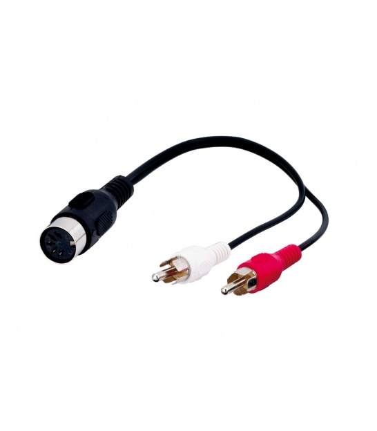 Adapter przewodu audio, gniazdo DIN na wtyczkę stereo RCA Gniazdo DIN 180° (5-pinowe) 2 wtyczka Cinch (lewy/prawy kanał audio