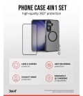 3sixT 4in1 Protection Bundle etui na komórkę, osłona ekranu, osłona aparatu i bezstresowy aplikator, kompatybilny z Samsung 