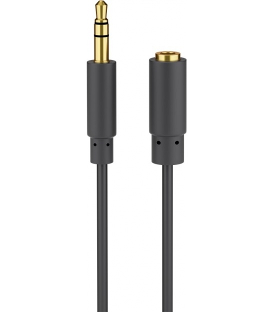 Kabel przedłużający do słuchawek i audio AUX, 3,5 mm 3-pin, wąski Wtyk jack 3,5 mm (3-pinowy, stereo) Gniazdo jack 3,5 mm (