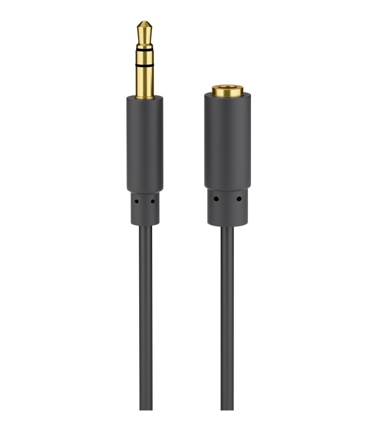 Kabel przedłużający do słuchawek i audio AUX, 3,5 mm 3-pin, wąski Wtyk jack 3,5 mm (3-pinowy, stereo) Gniazdo jack 3,5 mm (