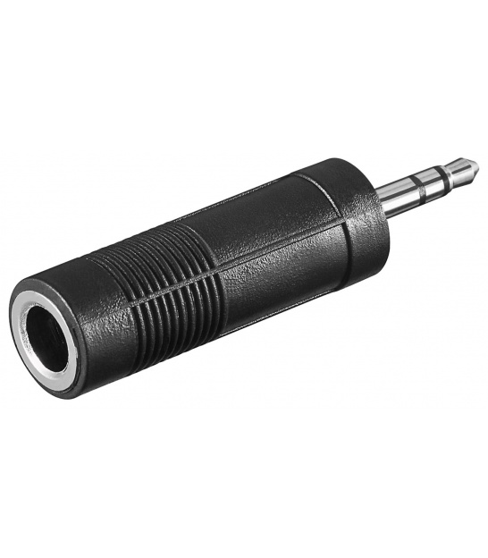 Adapter do słuchawek AUX, złącze jack 3,5 mm na 6,35 mm 1x wtyczka jack 3,5 mm (3-pinowa, stereo) 1x gniazdo jack 6,35 mm (3-