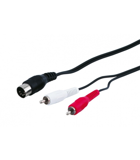 Adapter przewodu audio, gniazdo DIN na wtyczkę stereo RCA Wtyk DIN 180° (5-pinowy) 2 wtyczka Cinch (lewy/prawy kanał audio)