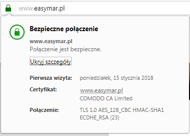 certyfikat ssl dla www.easymar.pl